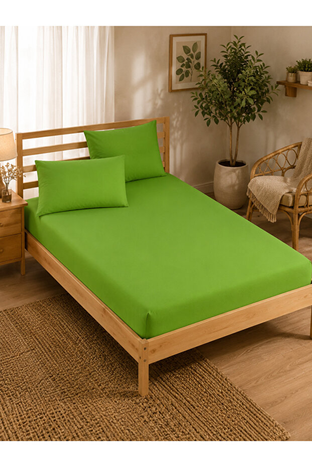 Cotton King Size Elastic Sheet Set