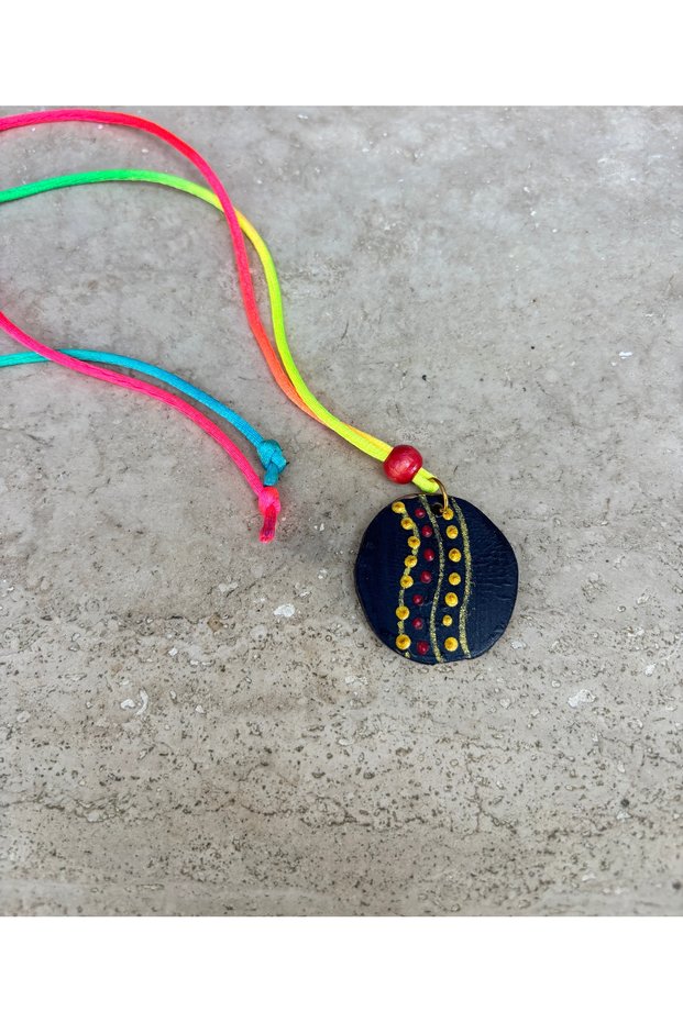 Handmade Wooden Mandala Pendant - Measurements Are Shown in the Images