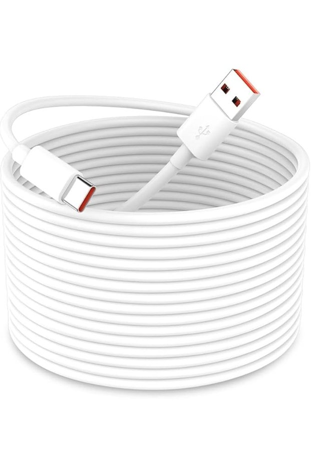 URBAN 16.4Ft USB A to Type C Extension Cable, Long Power Cord for Security Cameras, USB C Ex