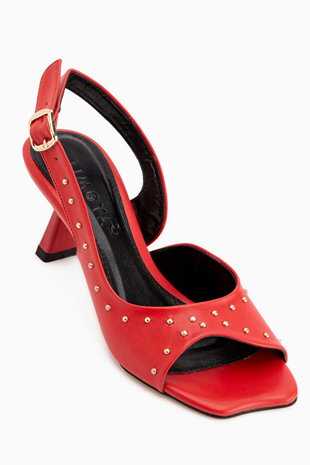 Suny Red Heeled Women's Sandals
