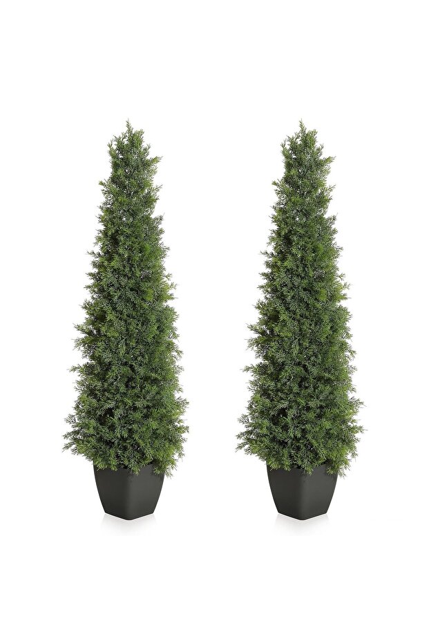2pcs UV Protection Artificial Pine Tree - UV Protection, Artificial Pine, Set of 2, Realistic, and Durable