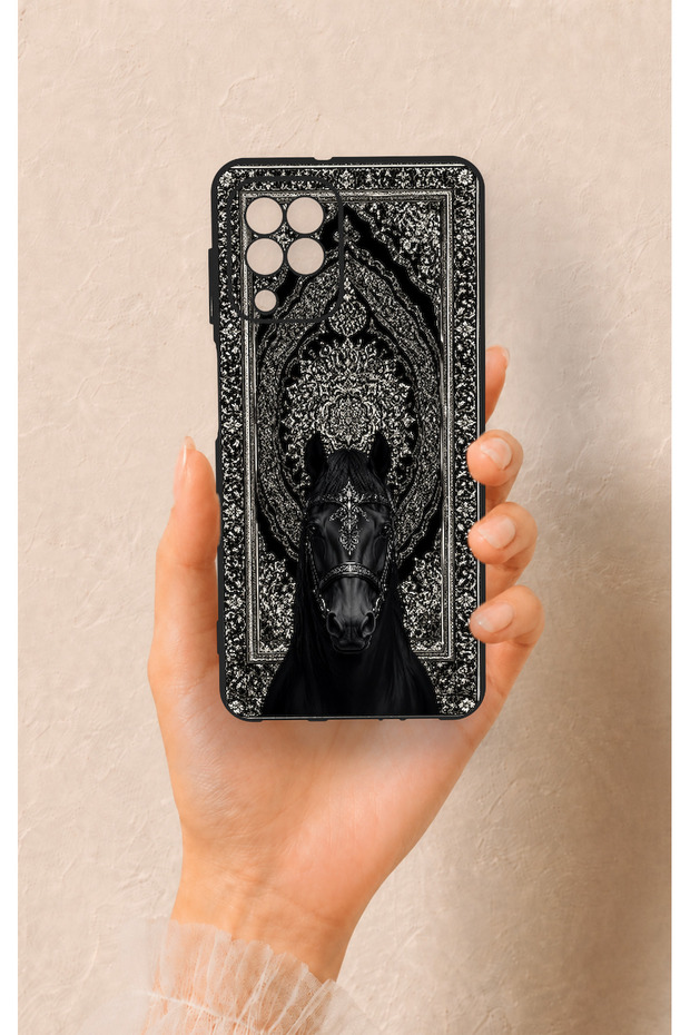 Samsung A22 Compatible Ethnic Horse Figure Patterned Silicone Case