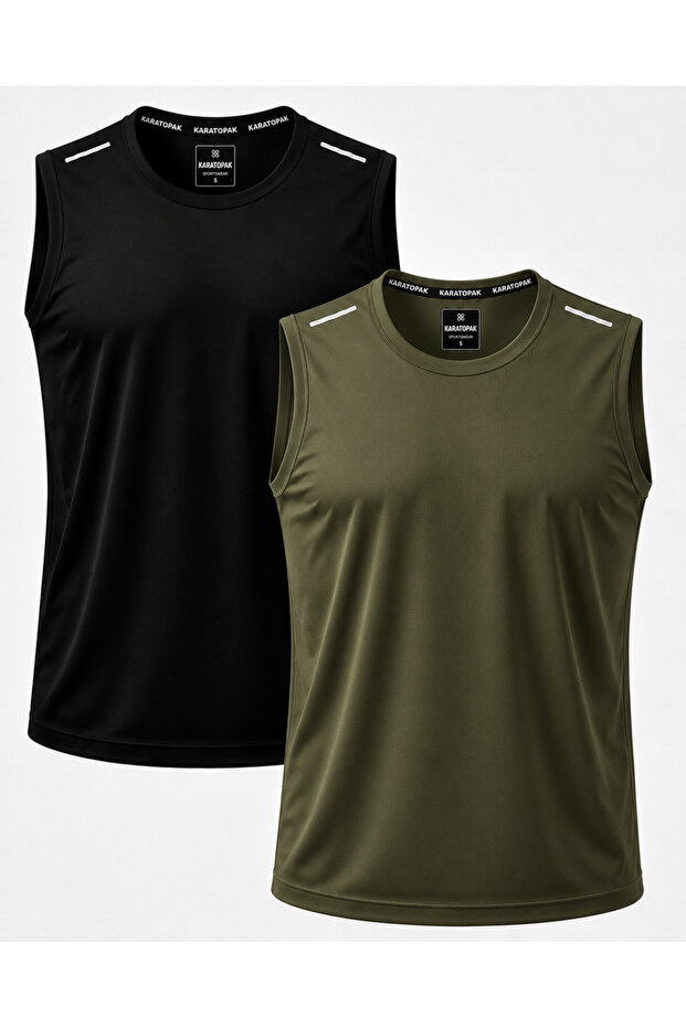2-Pack Quick Dry Breathable Athletic Technical Athlete Zero Sleeve T-Shirt