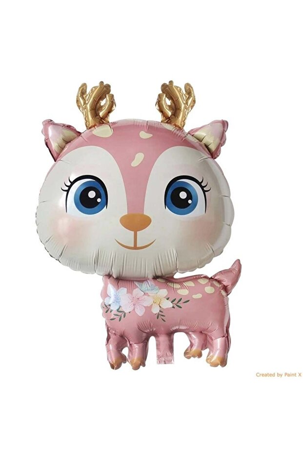 Pink Deer Foil Balloon 74X49Cm