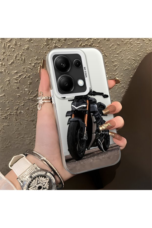 Redmi Note 14S Compatible Cool Sport Motorcycle Printed Matte Quality Soft Silicone Case