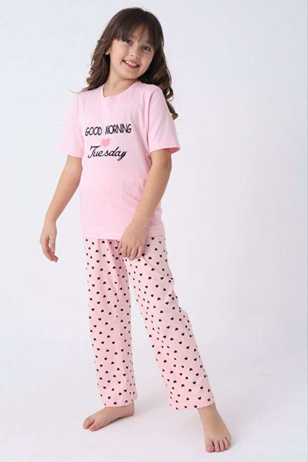 Girl's Short Sleeve Cotton Pajama Set