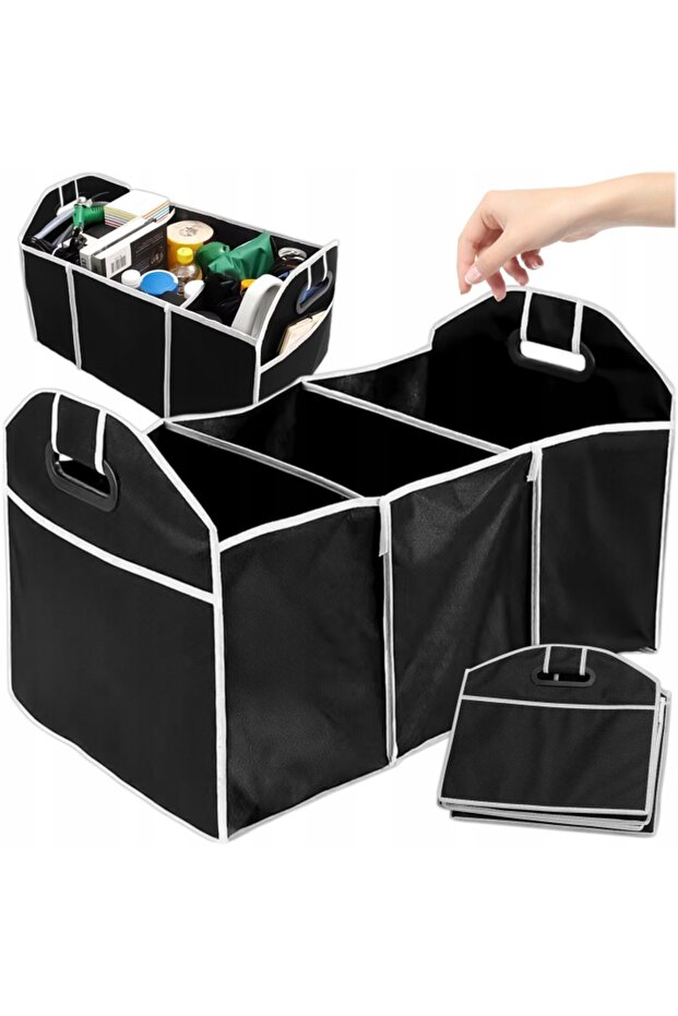 Large car trunk organizer, 3 compartments, 50×32.5×32.5 cm