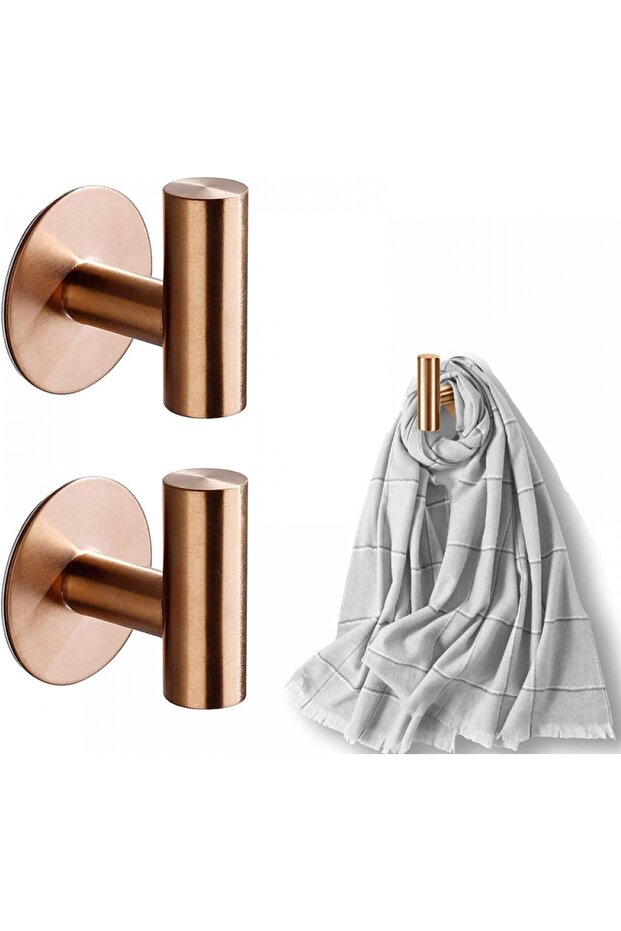Self-Adhesive Stainless Steel Bathroom & Kitchen Towel Hooks (metal wall hangers).