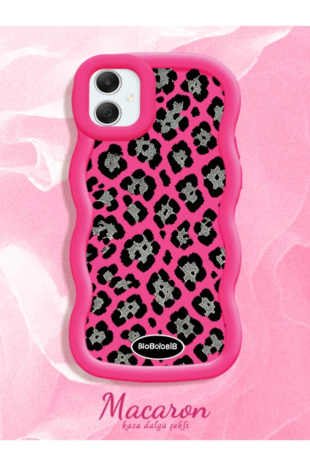 Samsung Galaxy A05 Compatible Wavy Frame Leopard Print High Quality Silicone Phone Case