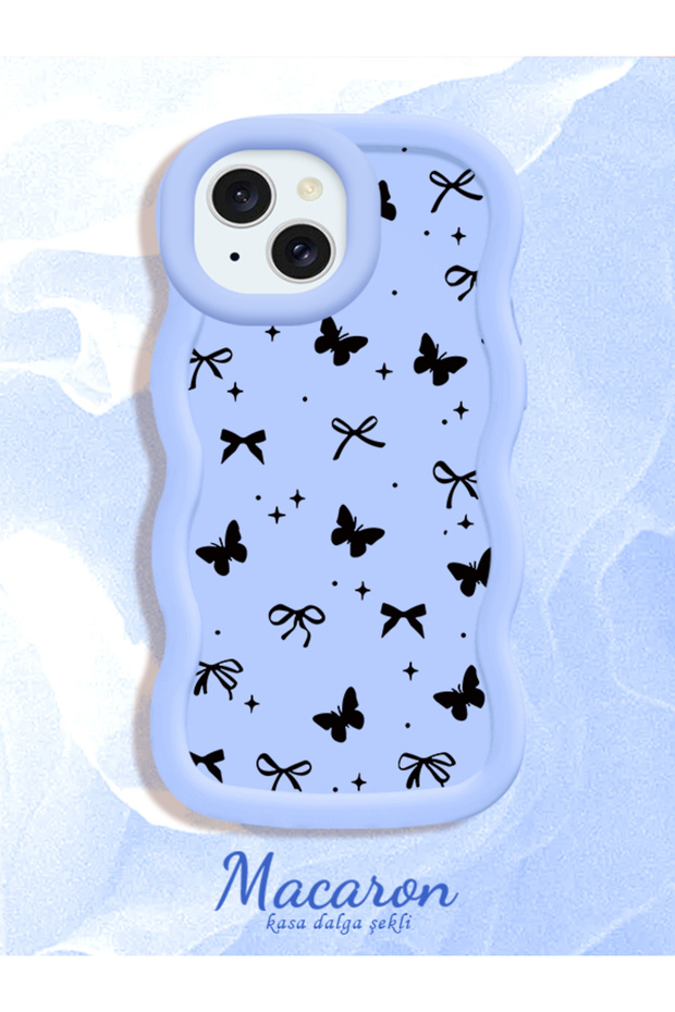 iPhone 14 Plus Compatible Thin Butterfly Bow Printed Soft Structure Daily Use Phone Case