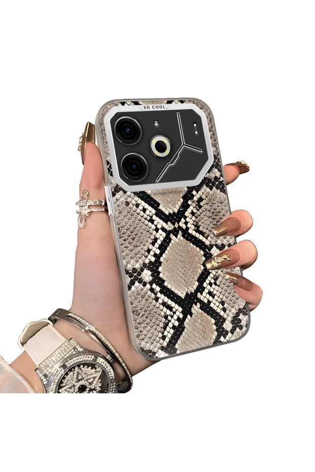 Tecno Pova 6/Pova 6 Pro 5g Compatible Hard Acrylic Back Silicone Edge Lens Protection Case