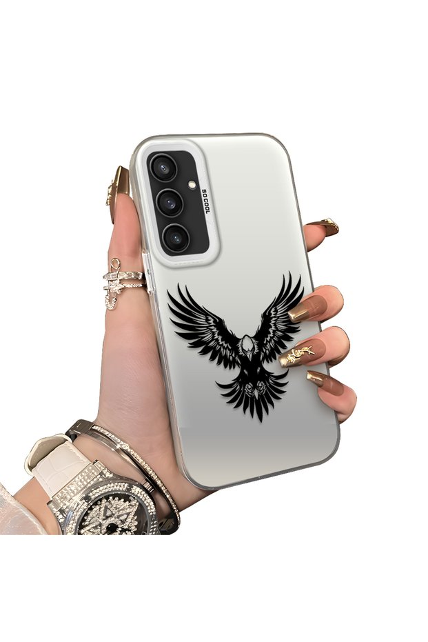 Samsung Galaxy S23 Fe Compatible Hard Acrylic Back Silicone Edge Lens Protection Case