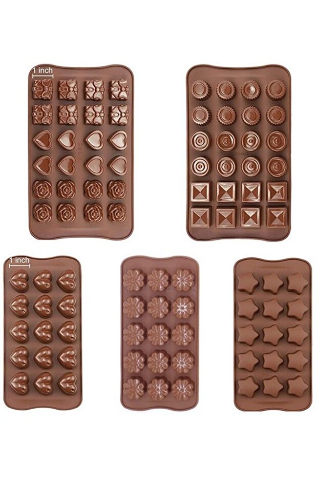 5 chocolate molds, silicone molds, non-stick mold for chocolate, 3D silicone mold for cake, chocolate, jelly