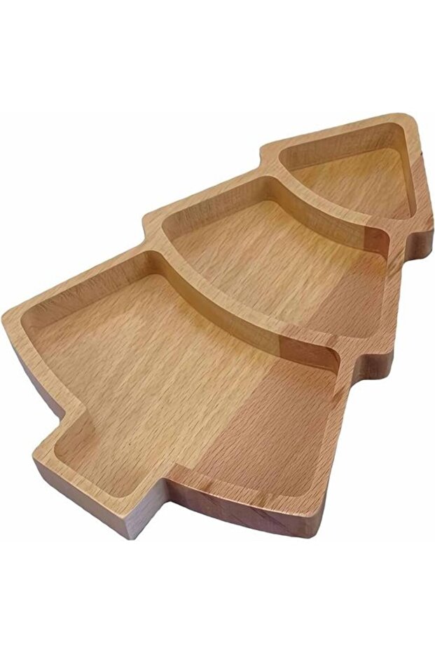 2pc Christmas Tree Design Wooden Serving Trays & Cheese Boards (23.5x15cm)