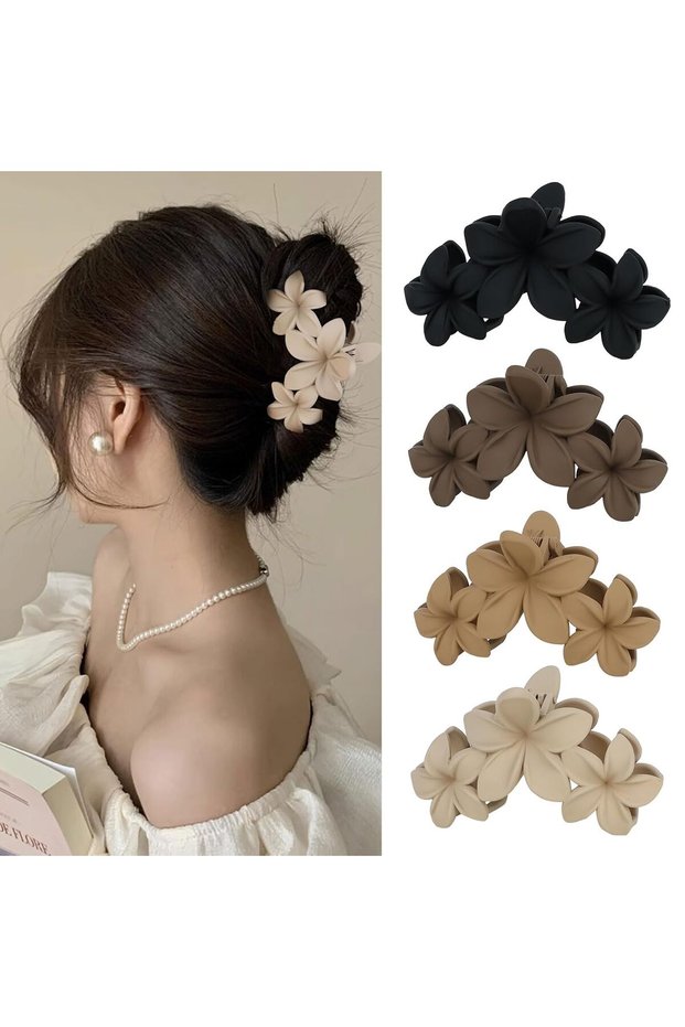 4-piece hair clip set - Large non-slip matte claw clips, suitable for women, beach hair accessories