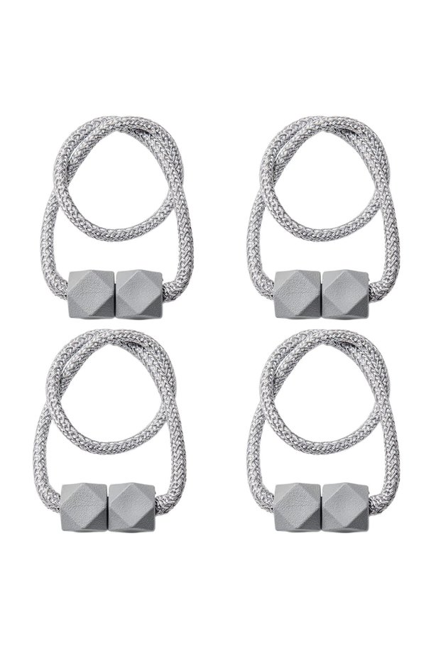 Curtain ribbons, curtain fasteners, curtain tiebacks, magnetic curtain tiebacks, 4-piece decorative curtain fastener woven curtain fixation set