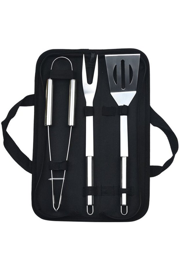 Barbecue Tool Set - Stainless Steel Barbecue Spatula, Fork, and Tongs, Great Accessories for Outdoor Grill Enthusiasts