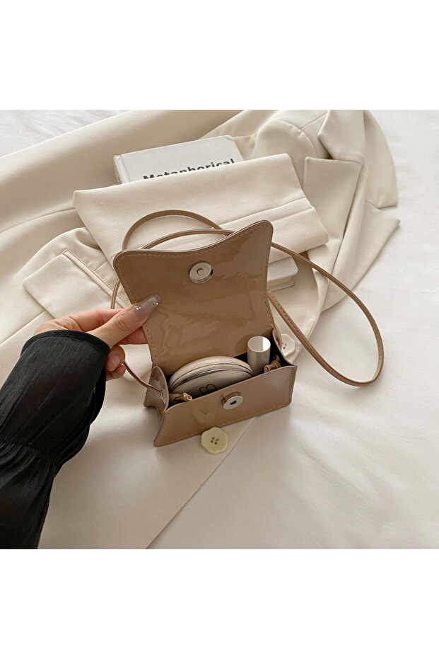 Khaki Crossbody Bag with Adjustable Strap