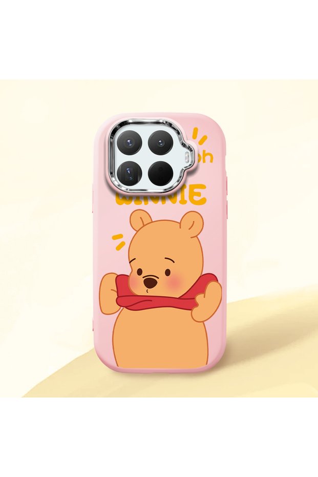 Mi 15t Pro Compatible Case Camera Protective Pink Silicone Couple Phone Case Bear Patterned