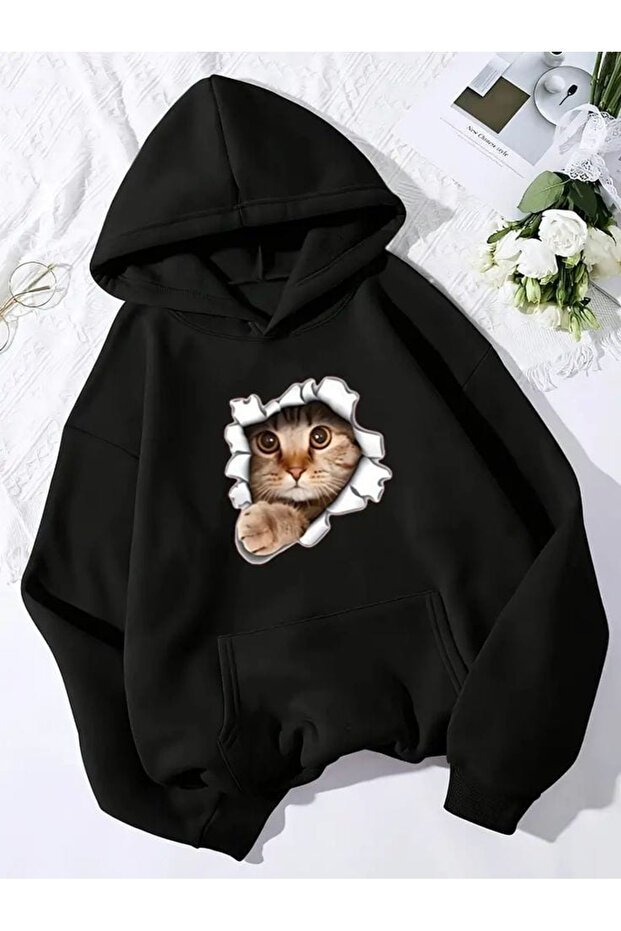 Unisex Printed Hooded Sweatshirt
