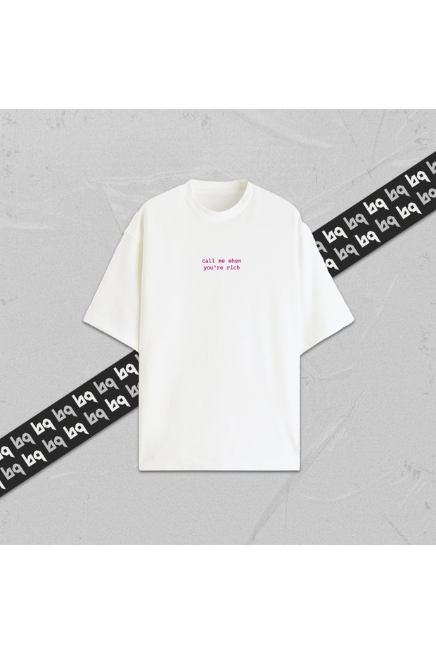 Call Me Oversize 100% Cotton Unisex Printed T-Shirt