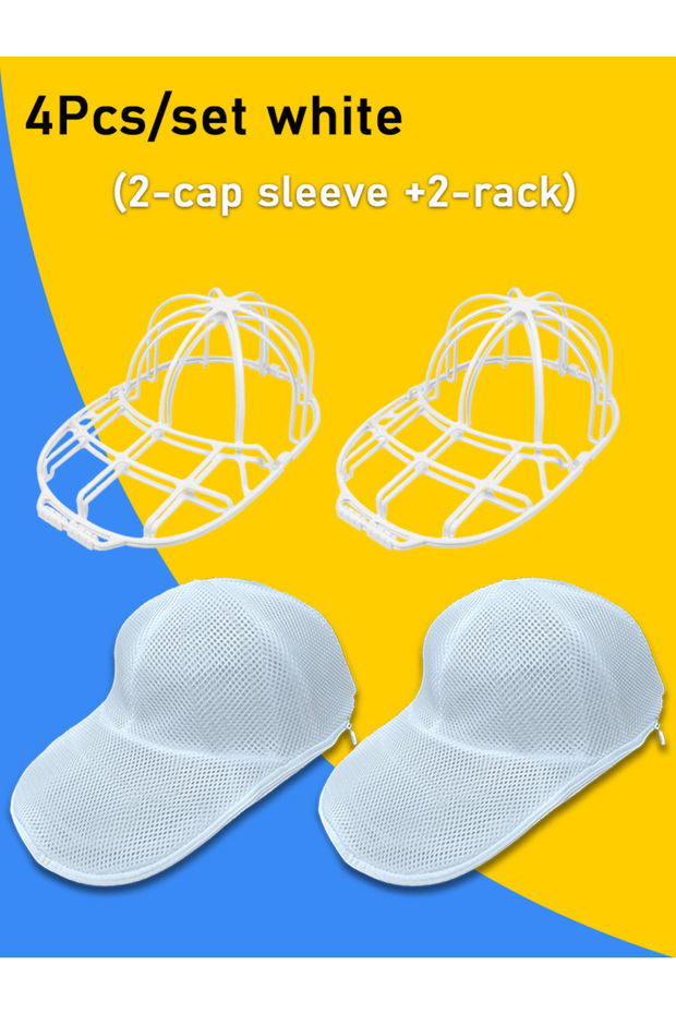 4Pcs white 2Pcs/set Hat washing set, baseball duckbill cap, washing and sun drying integrated, non