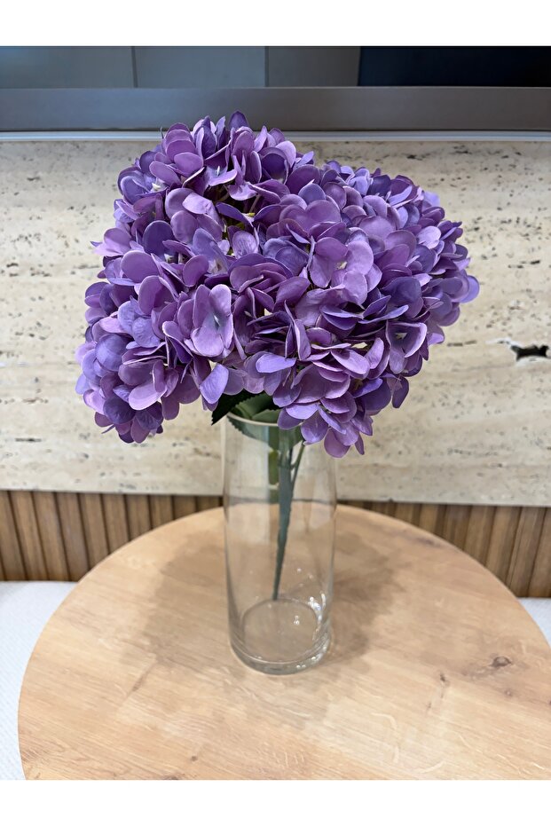 Premium Artificial Hydrangea Flower 5 Branches Bundle – Realistic Purple Vase-Ready Decorative Flower Sold as a Single Bundle