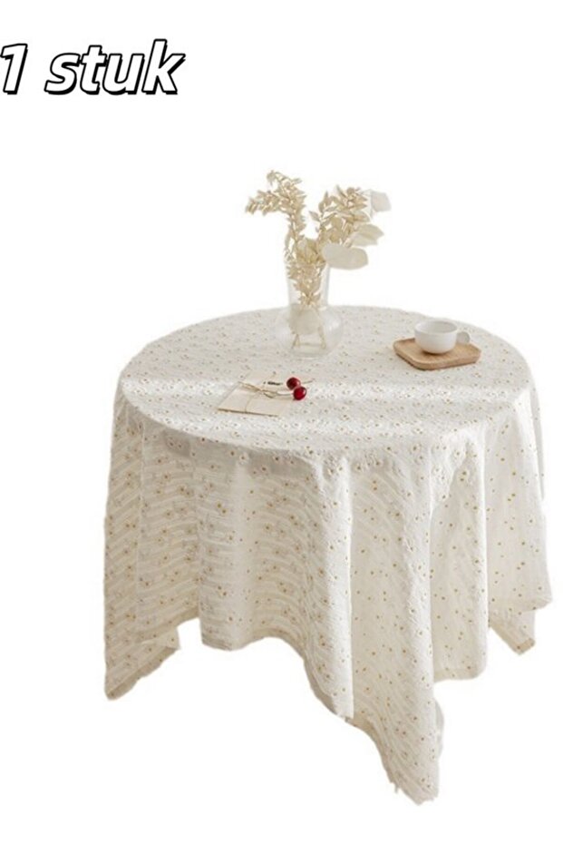 1-Piece Tablecloth - Daisy Print - Picnic Blanket - Background Cloth - 100% Cotton - Suitable for Decorating Kitchens and Dining...