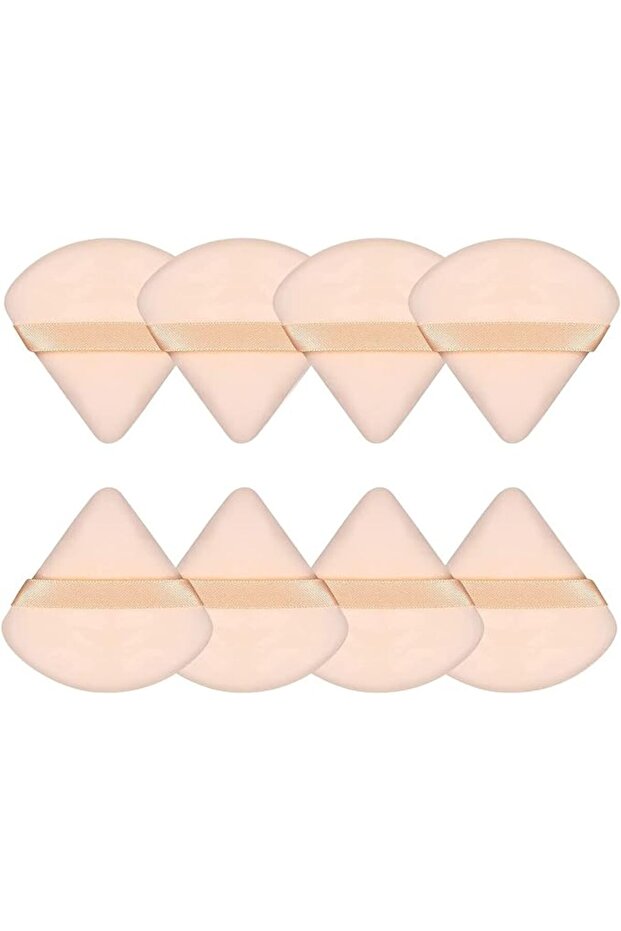 Triangular Powder Puff Makeup Sponges 8Pcs-Beige&Black