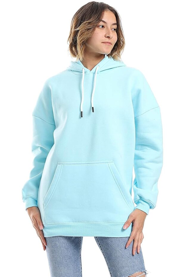 womens Fleeced Plain-36W24W30324 Sweatshirt