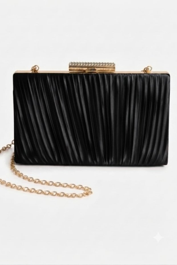 Women's Pleated Special Model Engagement Wedding Graduation Special Occasion Clutch/Portfolio Evening Dress Bag