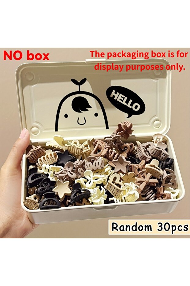 Brown 30 pieces 5/10/20/30pcs Beige Mixed Pack Small Clips, Cute Girl Accessories - Perfect for Dail