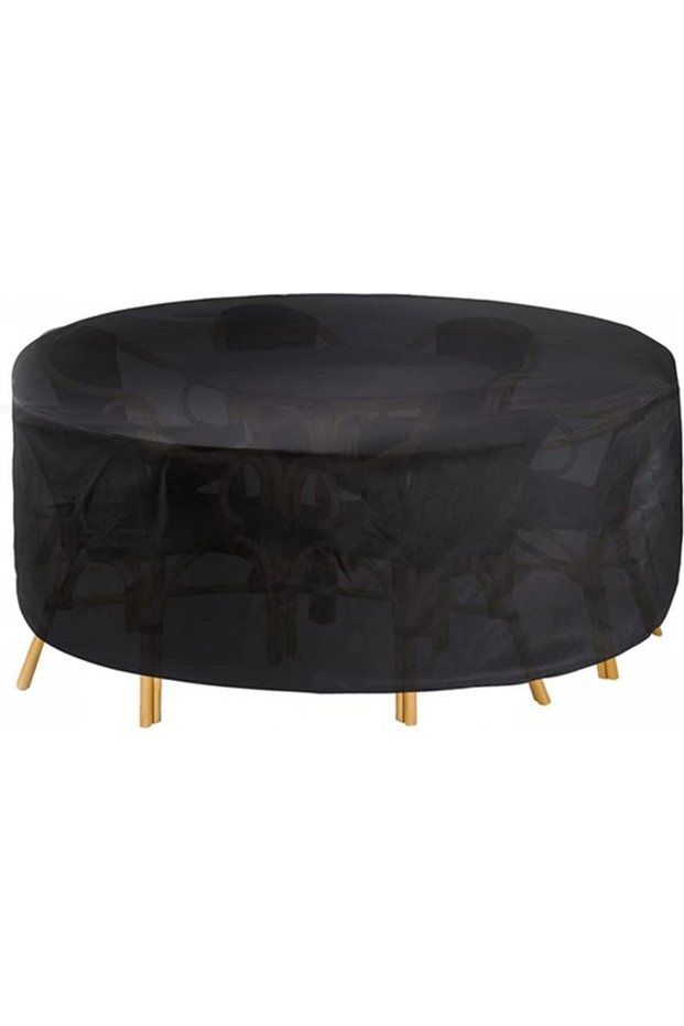 Garden Furniture Cover - Round Table Protector Waterproof 163 x 84 cm Oxford Cloth 210D Outdoor Black