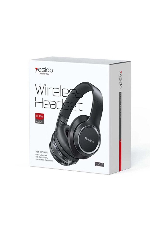 EP03 Bluetooth Wireless Foldable Headphone BT5.3 HD HIFI Micro USB Black