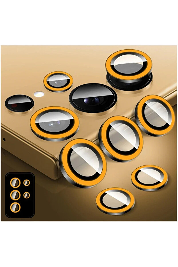 For Galaxy S24 Ultra Orange Night Light Luminous Camera Lens Protector for S25 S24 S22 Ultra S23 P
