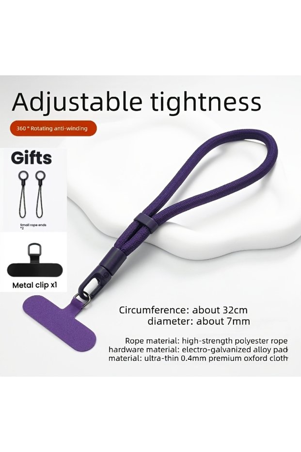 Polyester / Nylon Fashion Purple New Adjustable Phone Wrist Strap/Lanyard—a Premium, Anti-Loss, and