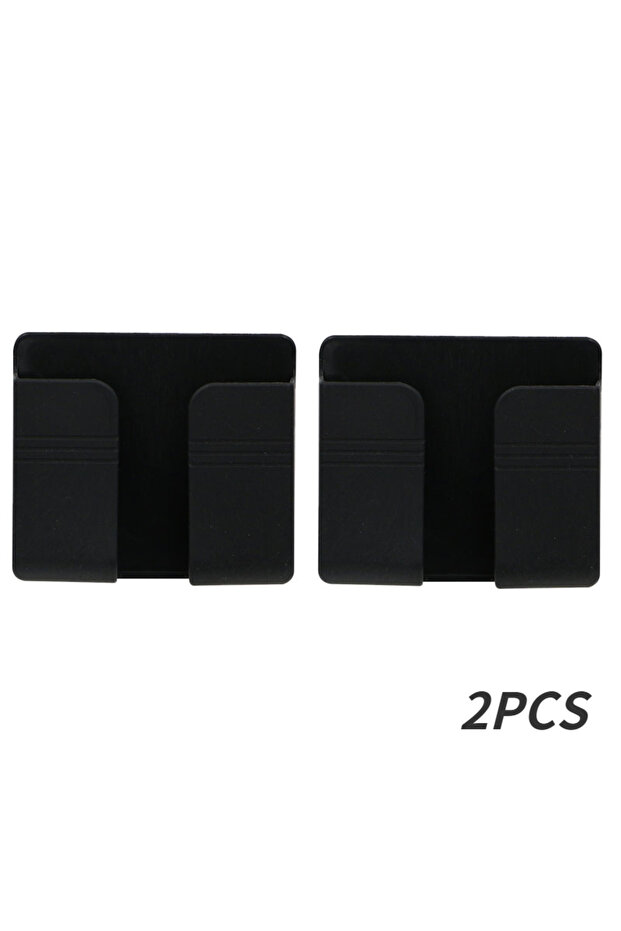 2PCS-Black Wall Mount Mobile Phone Bracket Punch Free Smartphone Charging Stand Remote Control Stick