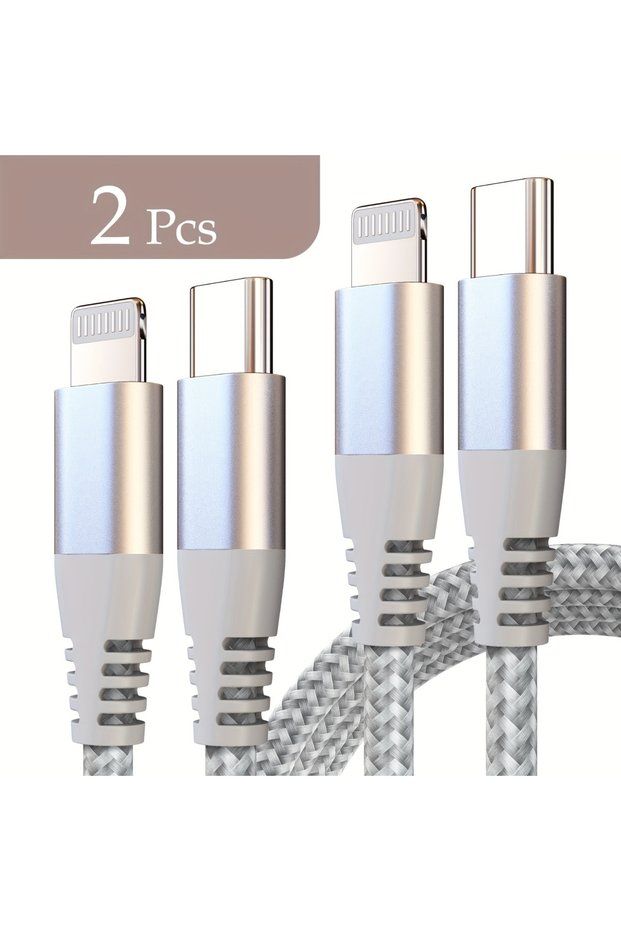 2m 2PCS 2Pack Type C to Lightning Fast Charging Data Cable MFI Certified 20W Nylon Braided Cable for