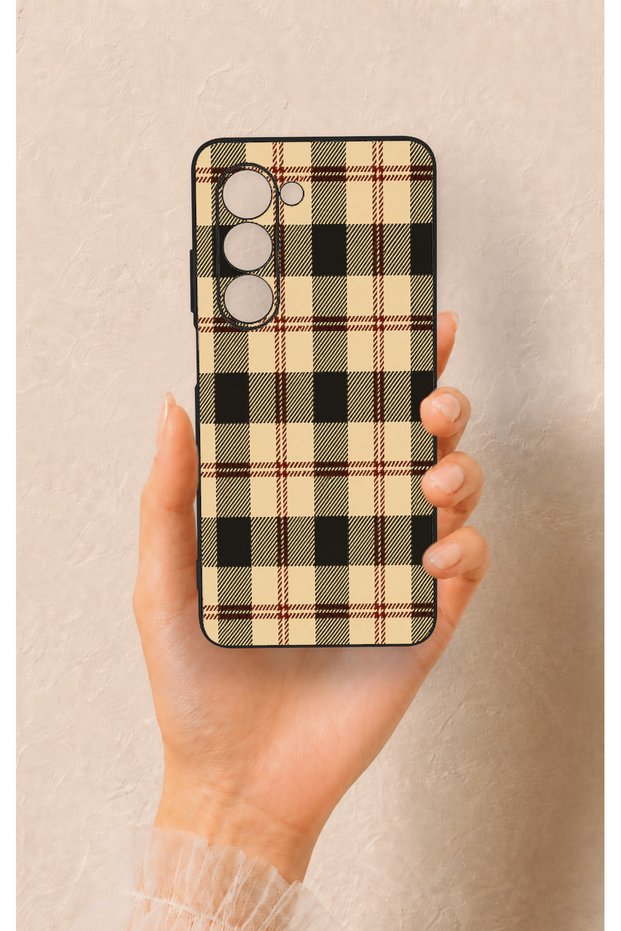 Oppo A5 5g Compatible Cream Plaid Pattern Silicone Case