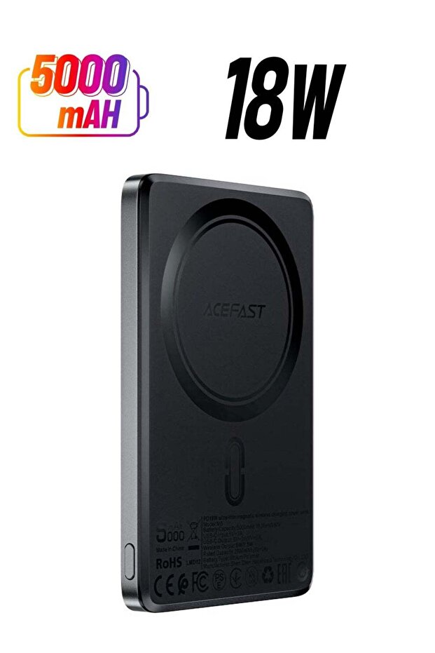 M8 PD18W power bank 5000mAh with wireless charging.