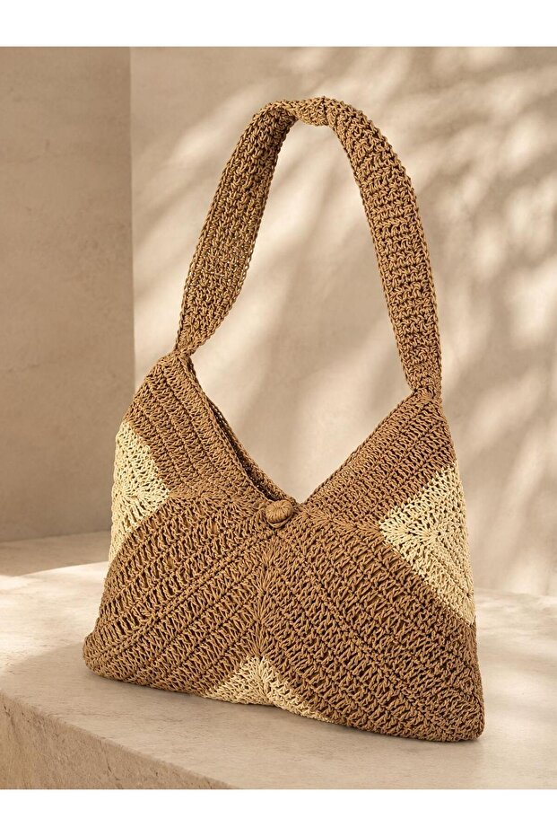 Camel Straw Bag 35X35 Cnt1013