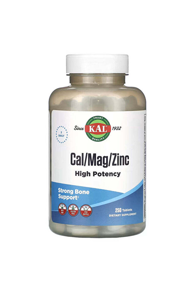 Calcium Magnesium Zinc High Potency Strong Bone Health 250 Tablets