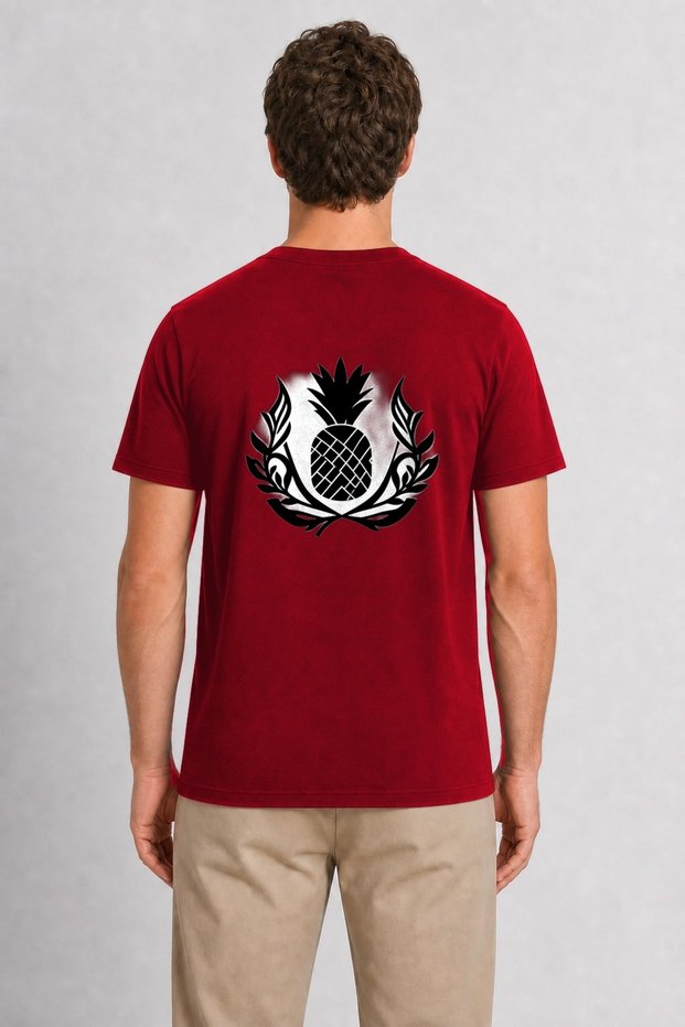 Unisex Weapon Style Pineapple Graphic T-Shirt - Red