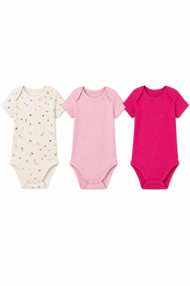 Baby Butterfly Theme 3-Piece Half Sleeve Baby Girl Badi Set 48008