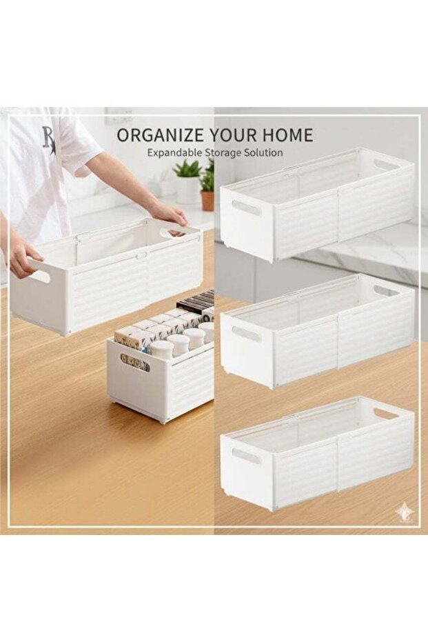 Retractable Storage Box Organizer | Adjustable Cabinet & Fridge Storage