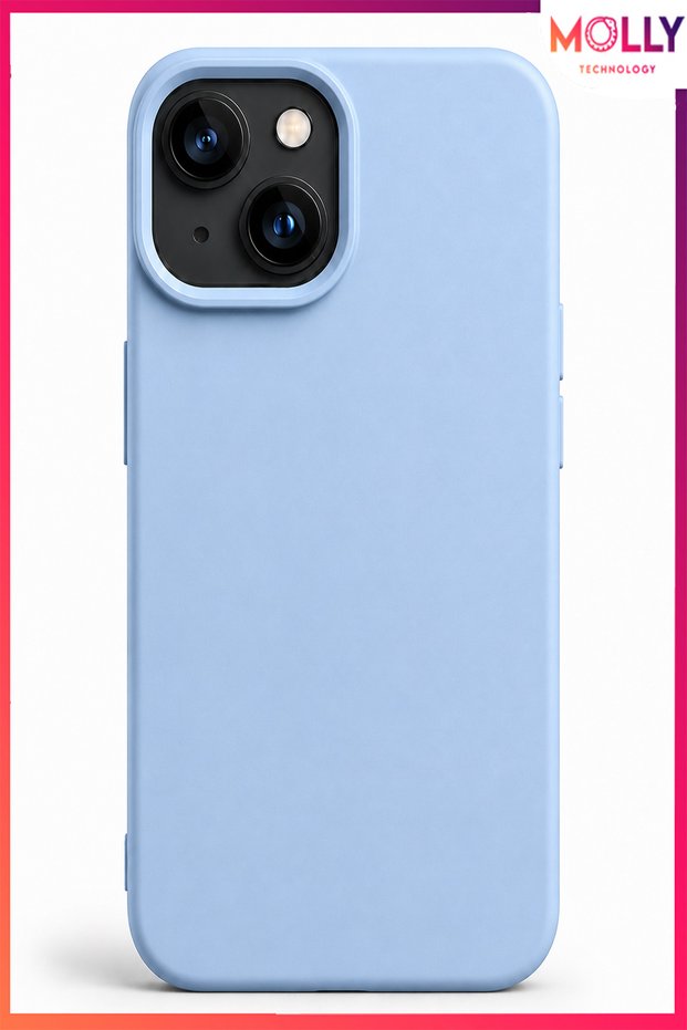 Baby Blue Original Liquid Soft Velvet Matte Premium Silicone Case for iPhone 13/14