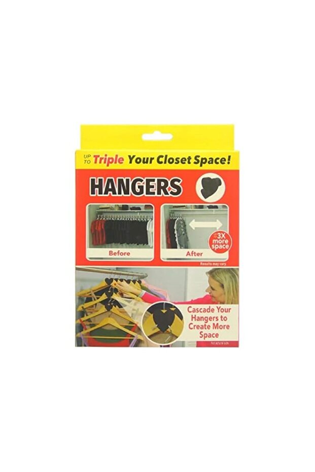 Hanger Space Extender Hooks - Ultra- Premium Hanger Hooks Triple Closet Space 12 PC Value Pack, Black