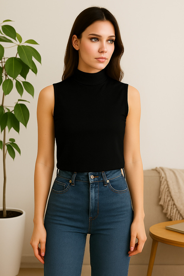 Women's Sleeveless Bodysuit-(17952)