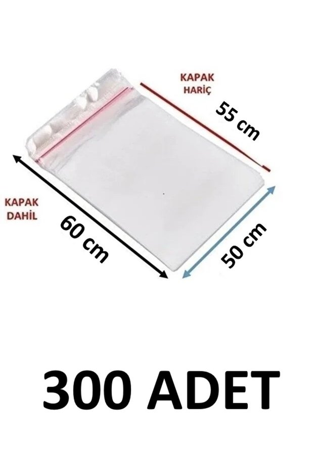 300 Pieces 50 X 55+5 cm Adhesive Transparent Glossy Opp Bags 50X60 cm Opp Bags Dowry Bags