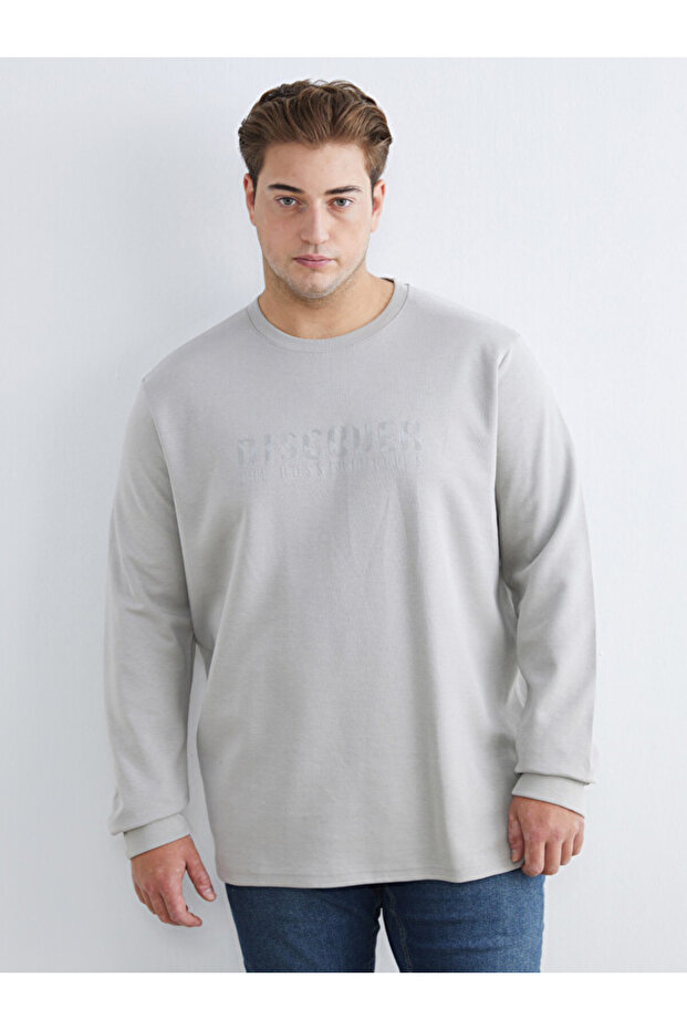 Esvab • Modern & Distinctive Large Size Zero Roba Collar Printed Men's Sweatshirt